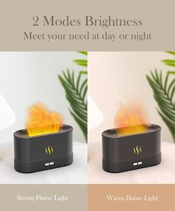 Flame Aroma <b>Diffuser</b> Electric USB Portable Ultrasonic Aromatherapy Humidification Night Light <b>LED</b> Flame Light for - Product Image 4