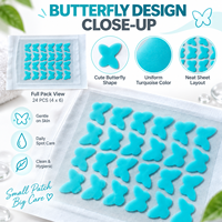 Patchs Hydrocolloïdes Papillon pour Boutons 24 pièces/feuille Formes Personnalisées Couleurs Impression Logo Emballage OEM ODM Fournisseur Grossiste Usine