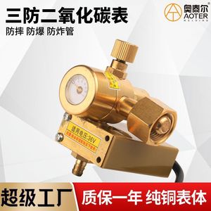 Regulador de presión de cobre de 1.6 bar de una sola etapa para dióxido de carbono con manómetro de precisión y válvula de seguridad - Product Image 5