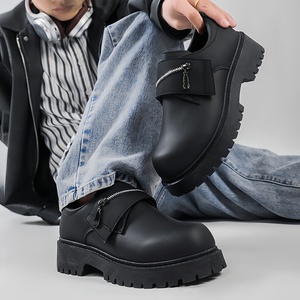 Nouvelles Chaussures <span class=keywords><strong>Femme</strong></span> <span class=keywords><strong>Pas</strong></span> Chères Livraison Gratuite Bottines Derby Noires à Bout Large à Prix Bas Fabricant de Chaussures de Mode en PVC Exportation Usine - Product Image 6