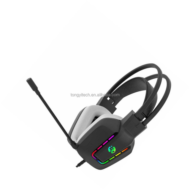 Wired Gaming Headset with Mic Stereo Surround Sound Headphones with RGB Light 3.5mm USB for PC PS4 PS5 Xbox Laptop Gamer