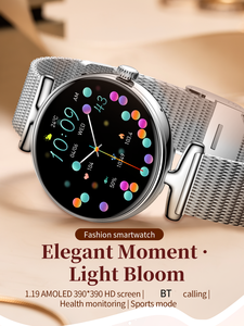 ساعة ذكية فاخرة للسيدات 81 مع شاشة أموليد IP67 رسالة معدل ضربات القلب 16 حزام ساعة ذكية للنساء مونتر للرجال - Product Image 6