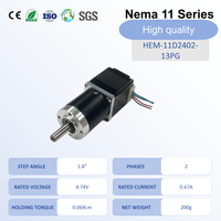 Motor paso a paso Nema 11 con engranajes, 1.8 grados, 2 fases, 0.06 N.m, con caja de engranajes planetaria 1:9, 4.74 V, 0.67 A para impresora 3D, robot CNC y automatización