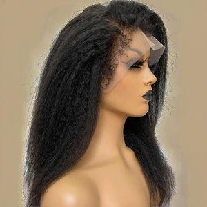 Reasonable13X4 HD Lace Front Yaki Droite Perruque De Cheveux Humains Bouclés Naturel Crépus Droite Délié Petite Taille Cap Livraison Gratuite - Product Image 2