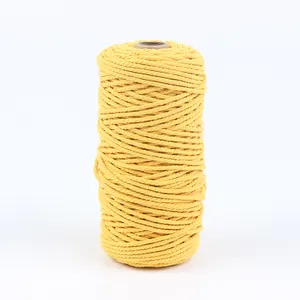 3mm Knitting Hand Crochet Yarn 12ply Hollow Round Strand 100 Cotton Ring Soft Fancy Anti Technics Long Style Pattern