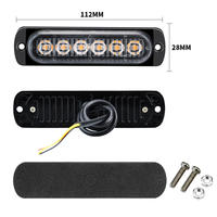 12V 24V 6 Led stroboscopique voyant d'avertissement calandre clignotant barre lumineuse camion voiture balise lampe ambre rouge bleu blanc feu de circulation