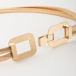 Nuevo Cinturón Elástico Delgado de Metal para Mujer, Cinturón Elástico de Metal con Cadenas Finas para Vestidos de Mujer, Cinturón Corsé <span class=keywords><strong>Dorado</strong></span> de Metal - Product Image 3