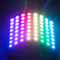 LED iklan IP20 dapat disesuaikan Panel 8x32 8x8mm tampilan LED dapat ditekuk DC 5V WS2812 SMD5050 Panel layar warna RGB Digital