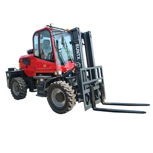 RUNTX ucuz 3 Ton 3.5 Ton 4*4 tekerlekten çekiş arazi arazi Off-Road dizel Forklift