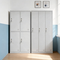 Casier à compartiments en acier à 4 portes, écologique, grande capacité, durable, design traditionnel, pour école, gymnase, employés