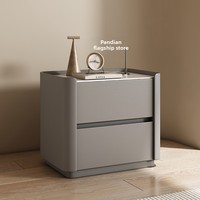 Pandian 2024 Table de chevet complète de luxe Internet Celebrity Bedroom All Solid Wood Leather Art Modern Simple Nightstands