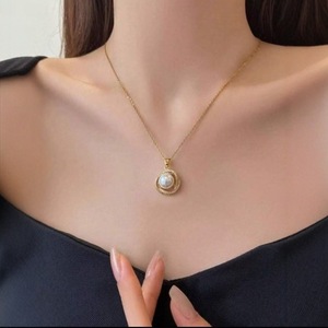 3 piezas de aleación de lujo perla de imitación chapado en oro conjunto de joyas accesorios colgantes al por mayor collar informal pendientes anillo - Product Image 4