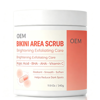 Gommage éclaircissant pour le bikini à l'acide kojique multi-acides, système d'exfoliation double, traite les peaux sèches et squameuses