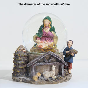 منتج جديد مصنوع يدويًا راتنج عيد الميلاد مجموعة عيد الميلاد كرة الثلج للديكور المنزلي - Product Image 3