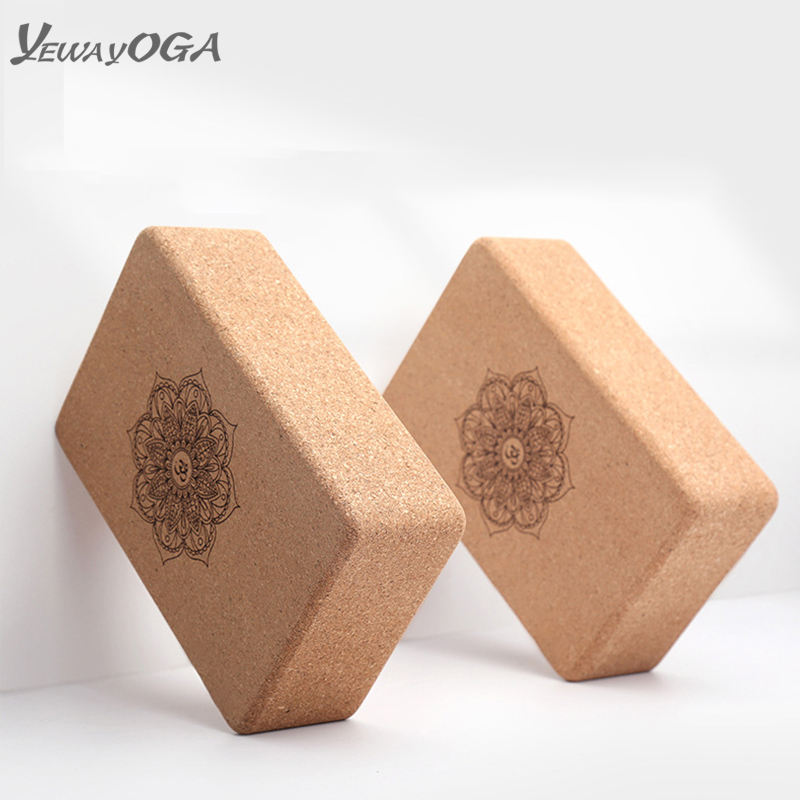 printed yoga block cork