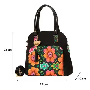 Bolso de Negocios de Yute Negro para Mujer Fana Elora con Bolsillo con Cremallera, Material Vegano, Uso Adulto - Product Image 4