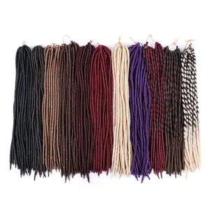Wholesale Dreadlocks Synthetic Faux Locks Crochet Braiding Hair Extensions 18" 100g Ombre Soft Twist Locs for Women