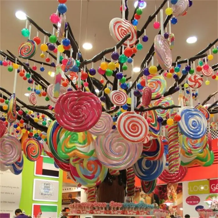 Candy Shop Decoratie Glasvezel Giant Lolly Hars Snoep Display Props Leverancier