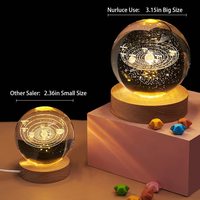 Lampe de table décorative intelligente K9 Galaxy Cerf USB Lumineuse 3D en boule de cristal artistique pour chambre