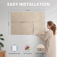 Nouveau produit, fournisseur d'or, personnalisation, grand panneau d'affichage en liège insonorisant auto-adhésif, alternative aux carreaux muraux pour les murs