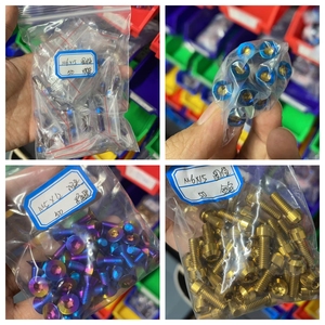 สกรูตกแต่งไทเทเนียมสี หัวหกเหลี่ยม พร้อมแหวนรอง สำหรับอุปกรณ์กล้องติดหมวกจักรยาน - Product Image 6