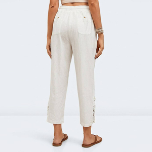 Pantalones Casuales de Talla Grande para <span class=keywords><strong>Mujer</strong></span>, Hechos a Medida, Pantalones Harem Ligeros de Algodón con Cordón Elástico, Plazo de Entrega de 15 Días - Product Image 2