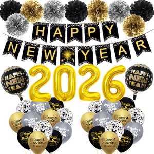 ชุดลูกโป่งสีดำแบบดึงธงสีทองสำหรับปีใหม่ของ<span class=keywords><strong>2023</strong></span>อุปกรณ์ตกแต่งงานเลี้ยงวันปีใหม่ - Product Image 6