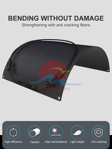 Solaire flexible |   Panneau solaire photovoltaïque portable monocristallin en silicone à connexion parallèle pour la maison et l'extérieur - Product Image 2