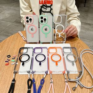 <span class=keywords><strong>Coque</strong></span> de téléphone magnétique <span class=keywords><strong>transparente</strong></span> pour <span class=keywords><strong>iPhone</strong></span> 17 Pro Max 16 15 <span class=keywords><strong>avec</strong></span> <span class=keywords><strong>cordon</strong></span> réglable pour tour de cou et bandoulière - Product Image 2