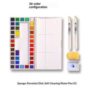 Ensemble de peinture à l'<span class=keywords><strong>aquarelle</strong></span> solide <span class=keywords><strong>Marie</strong></span> 18/24/36 couleurs Boîte transparente en gros Modèle W4018 Capacité - Product Image 1