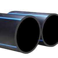 Tuyau d'irrigation en PEHD PE100 haute pression, durable et sûr pour l'alimentation en eau, noir avec bande bleue, DN20-DN800, longueur personnalisée