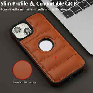 Étui de protection pour téléphone portable en cuir PU pour <span class=keywords><strong>iPhone</strong></span> 15/15 Pro Max/15 Pro/15 Plus, protection intégrale, antidérapant, style piano - Product Image 3