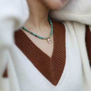 Collar con Colgante de Piedra Natural, Chapado en Oro de Alta Calidad, Delicado, Minimalista, Ajustable, Cadena para Clavícula, Joyería para Mujer, Regalo - Product Image 3