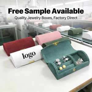 Caja de Almacenamiento de Joyas Personalizada para Viaje, Caja de Joyería Arqueada de Alta Gama, Caja de Joyería con Cierre a Presión de Terciopelo Personalizada, Muestra Gratis - Product Image 2