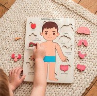 Juguete de anatomía Montessori para niños, rompecabezas educativo de órganos internos con capas, para preescolar