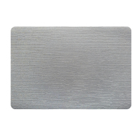 Set de table rectangulaire arrondi en PVC RNPT, effet feuille réfléchissante, finition nacrée, anti-taches, pour tables à manger