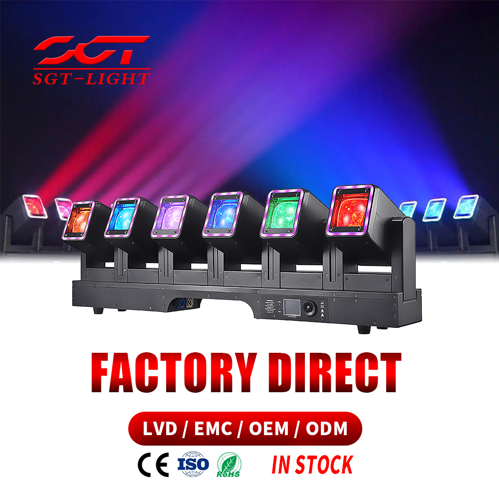 New DJ LED Stage Light Concert Wall Wash Bar 6*60W RGBW 4in1 Single Independent Swing Focusing Beam DMX512 540 Scan