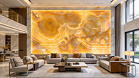Dalle d'agate onyx mexicaine, onyx doré translucide naturel pour murs et comptoirs de luxe