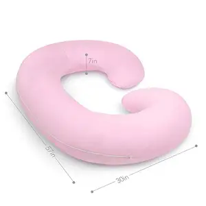  C-Shape Corpo Pieno e Di Sostegno Alla Maternità (Grigio Luce Blu Rosa Menta Copertura)-Supporto Posteriore Hips Gambe Pancia per La Gravidanza Cuscino