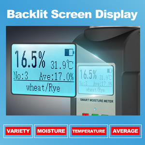 เครื่องวัดความชื้นในเมล็ดข้าวแบบดิจิตอล25ชนิดสามารถวัดปริมาณความชื้นได้เครื่องทดสอบที่มีหน้าจอ LCD แบ็คไลท์ - Product Image 6