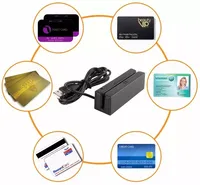 Precio de fábrica, lector de tarjetas de banda magnética de escritorio USB de tres pistas, lector de tarjetas de Control de acceso para cajero automático