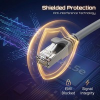 Cable de Conexión Ethernet Blindado Cat5e FTP HEADWAY, Alta Velocidad 100MHz, PVC Gris, Cable de Red RJ45 para LAN de Oficina