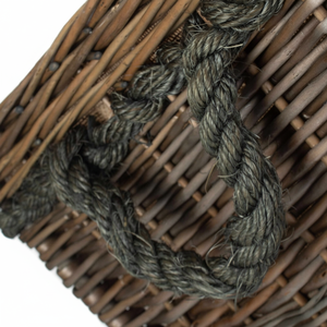 <b>Square</b> Rope-Handled Wicker Log <b>Basket</b> - Product Image 1