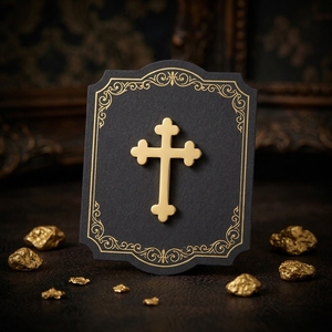 Venta Directa de Fábrica en China, Artesanías Metálicas, Broches de Sombrero con Diseño de Jesús, Broches Religiosos al por Mayor, Broches Personalizados de Cruz de Metal Dorado para Sombreros - Product Image 1