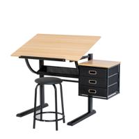 Bureau d'étude multifonctionnel pour l'artisanat d'art Table à dessin avec tabouret