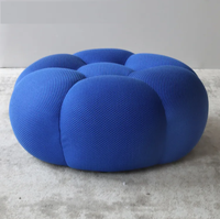 Canapé Bulle Moderne Minimaliste en Tissu Velours Convertible et Inclinable, Canapé de Salon Rafraîchissant avec Repose-Pieds