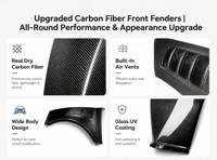 Ensemble de garde-boue en fibre de carbone de haute qualité pour Tesla Model Y, revêtement anti-rayures, protection contre toutes les intempéries, fabrication d'usine