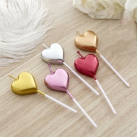 Umwelt freundliche alles-Gute zum Geburtstag schöne Herzform bunte 3D-Kerze für alles Gute zum Valentinstag Hochzeits liebhaber Cake Topper Dekoration