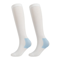 Chaussettes de compression graduée à bout ouvert de couleur unie de qualité supérieure personnalisées pour infirmières