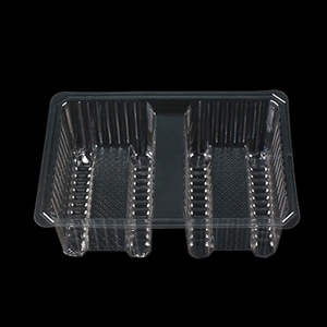 PET Clear Plastic Cookie Tray 2 Compartments baking biscuit Snack Packaging Box
